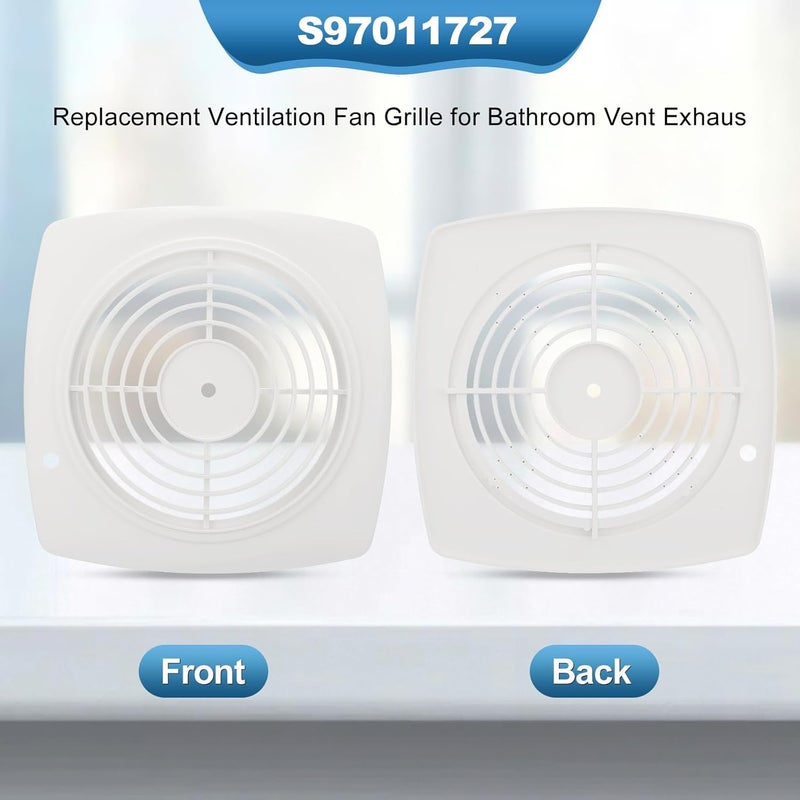 EJVFN 97011727 Bathroom Exhaust Fan Cover Replacement, S97011727 Kitchen Exhaust Fan Cover, 11.5" x 11.5" Wall Ventilation Fan Grille with S99010042 Kitchen Exhaust Fan Filter – Fits 509S-C - Image 4